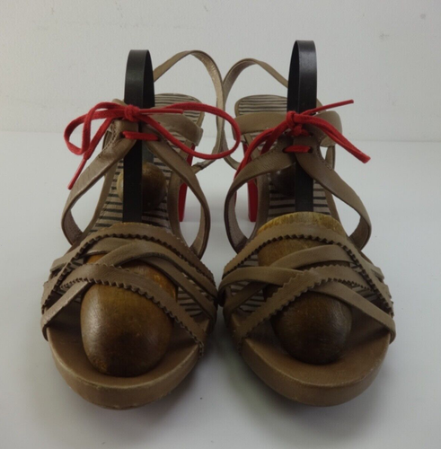 Zapatos Mujer Talla 5 CAMPER Damas Tacones Marrón Rojo Cuero Tirantes Calzado.EU38 - Imagen 4 de 15