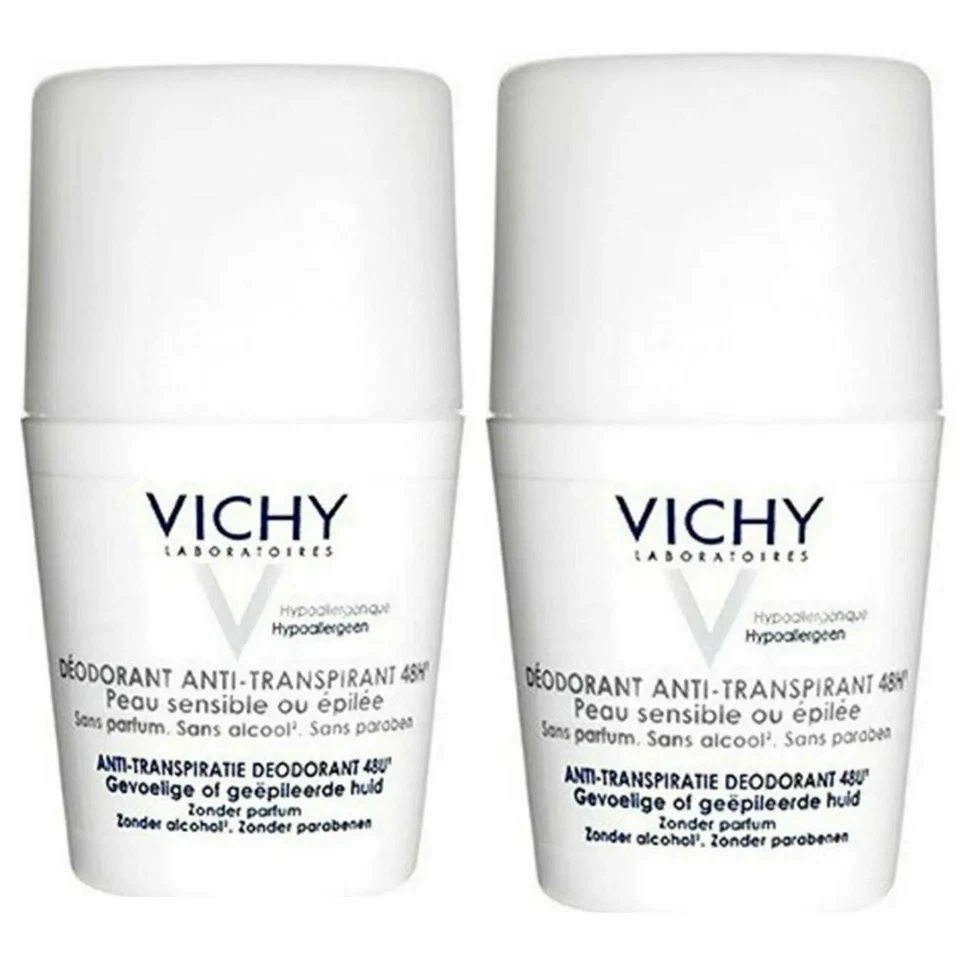 2X Vichy Deodorant Anti-Transpirant 48HR Soothing Anti-Prespirant 50ML NEW