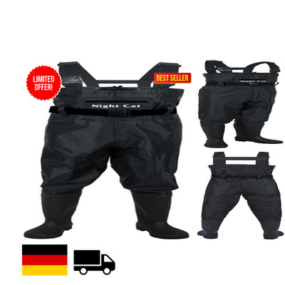 Nachtkatze-Wader mit Stiefeln aus PVC und Nylon