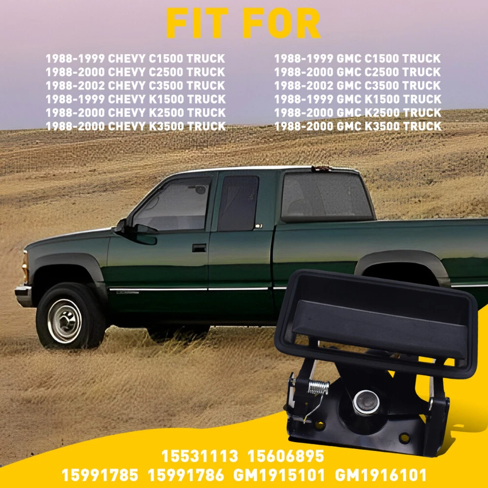 Manija y bisel de puerta trasera para Chevy Silverado C/K C1500 C2500 C3500 1988-1998 Foto 4 de 4