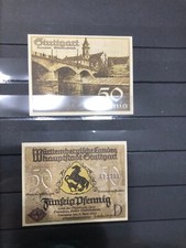 Notgeld Stuttgart Cannstadt Wilhelmsbrücke 1921 50 fenigów w bardzo dobrym stanie