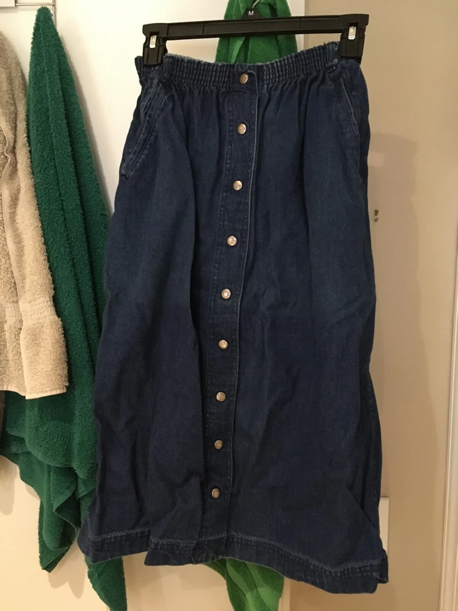 Vintage Liz Claiborne Denim Snap Front Skirt Pre owned