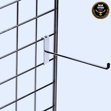 HeavyDuty Gridwall Single Prong Hooks Grid Wall Mesh Panel Chrome Retail Display