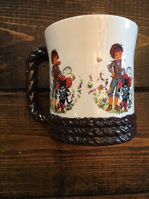 Vintage kids fairytale Puss In Boots Coffee mug 5E