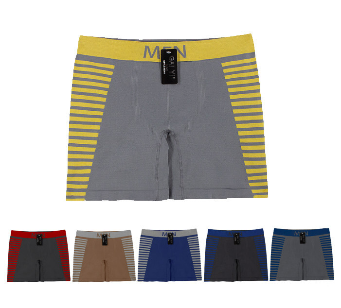 Мужские Двухцветные полосатые эластичные боксеры-брифы из дышащего нижнего белья в упаковке из 12 штук