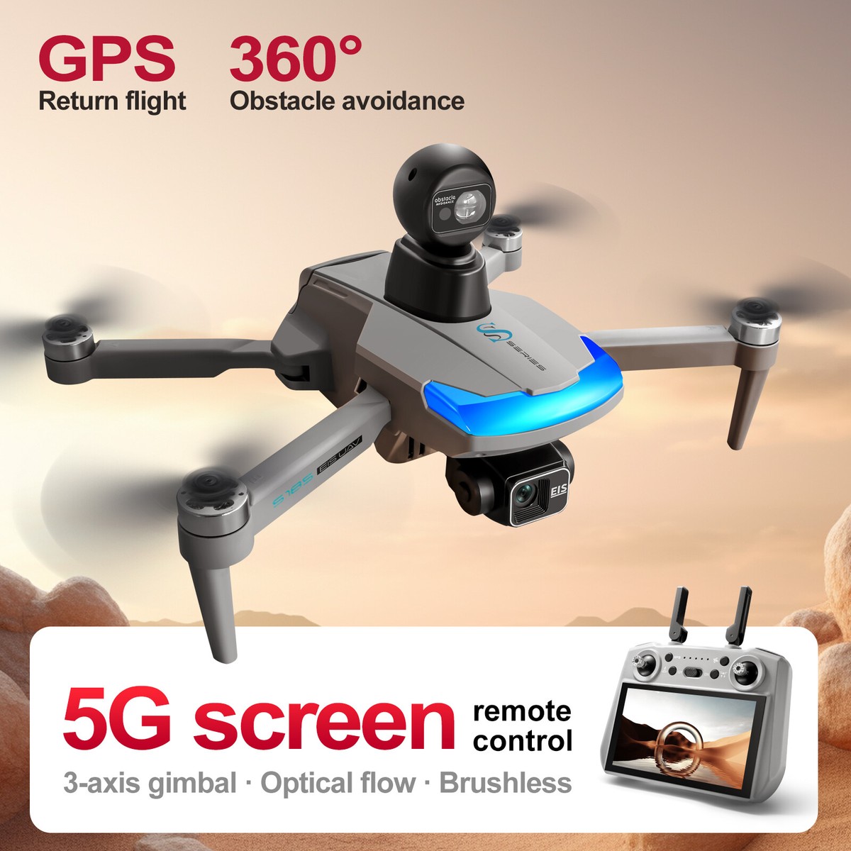 Remote Control Egg Drone With Camera S185 Drone GPS 5G WIFI FPV 4K HD Dual  Camera