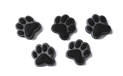 Set of 5 Gray/Brown Puppy Paws Handmade Refrigerator Magnets - Picture 2 of 3