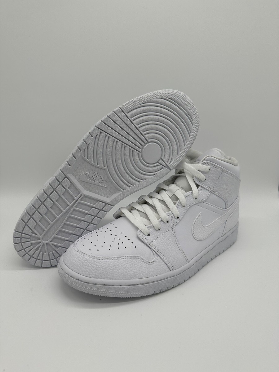 Nike Air Jordan Mid Retro Triple White 554724-130 Men's Size 12