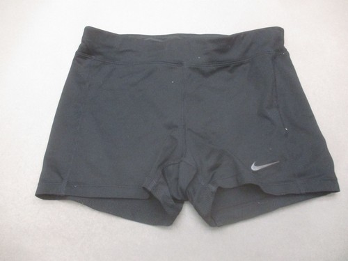 Nike Dri-Fit Größe M Damen schwarz Reißverschluss Tasche Kompression Trainingsshorts hinten 933