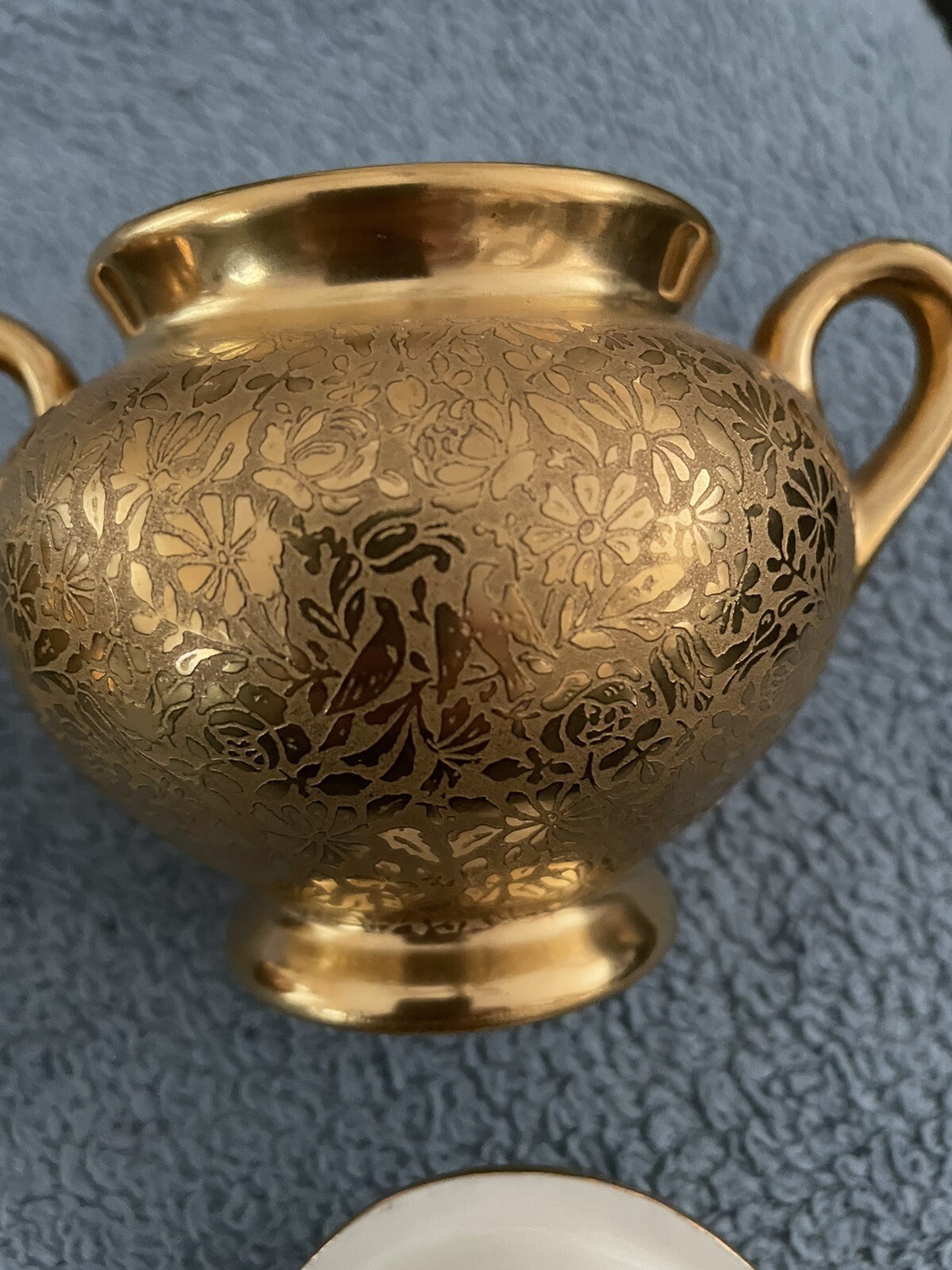 Wheeling Gold China Creamer And Sugar Bowl Vintage eBay