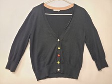 Jessica Red Women's Jacket Size L Black Long Sleeve Pullover Button Up 3g