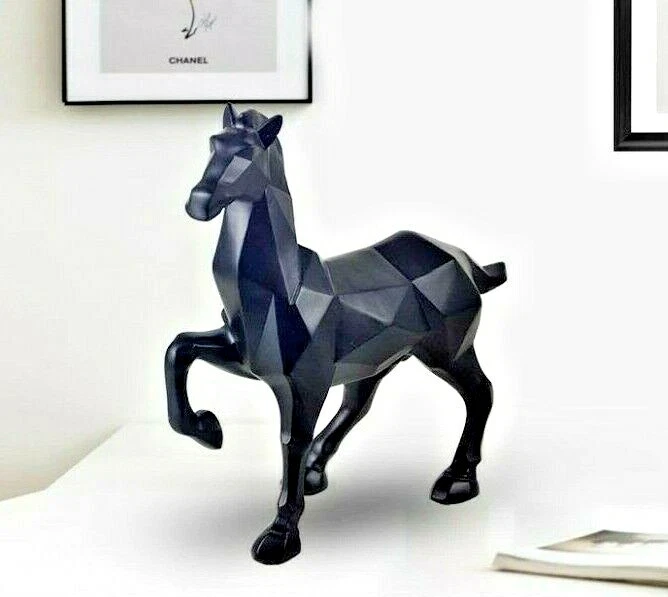 Estatua geométrica de resina de caballo de 10,24" escultura estatuilla decoración de mesa Foto 2 de 4