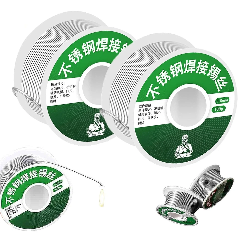 UNIGUARDIAN Aluminum Stainless Steel Lighter Solder Wire,Stainless Steel Soldering Tin Wire,