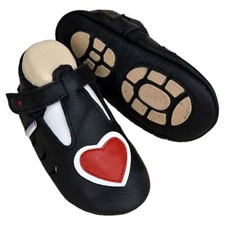 Liya's baby shoes slippers leather slippers - 697 summer slippers heart in black