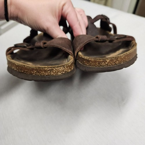 Birkenstock Larisa Womens Sandals Size 41 10 Brown Leather Cork Footbed - Picture 9 of 18
