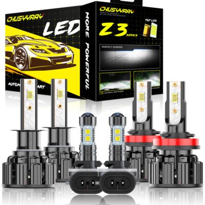 For Kia Sorento 2.4L 3.5L 2011 2012 2013 Front LED Headlight Fog Light Bulbs Kit