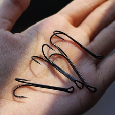 20 pcs Double Hook Fly Tying Hooks Double Claws Salmon Trout Fly Fishing Hooks