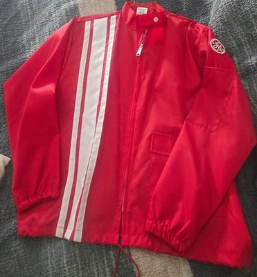 Vintage GE/General Electric Racing Ebert Sportswear Red Nylon Windbreaker NOS US