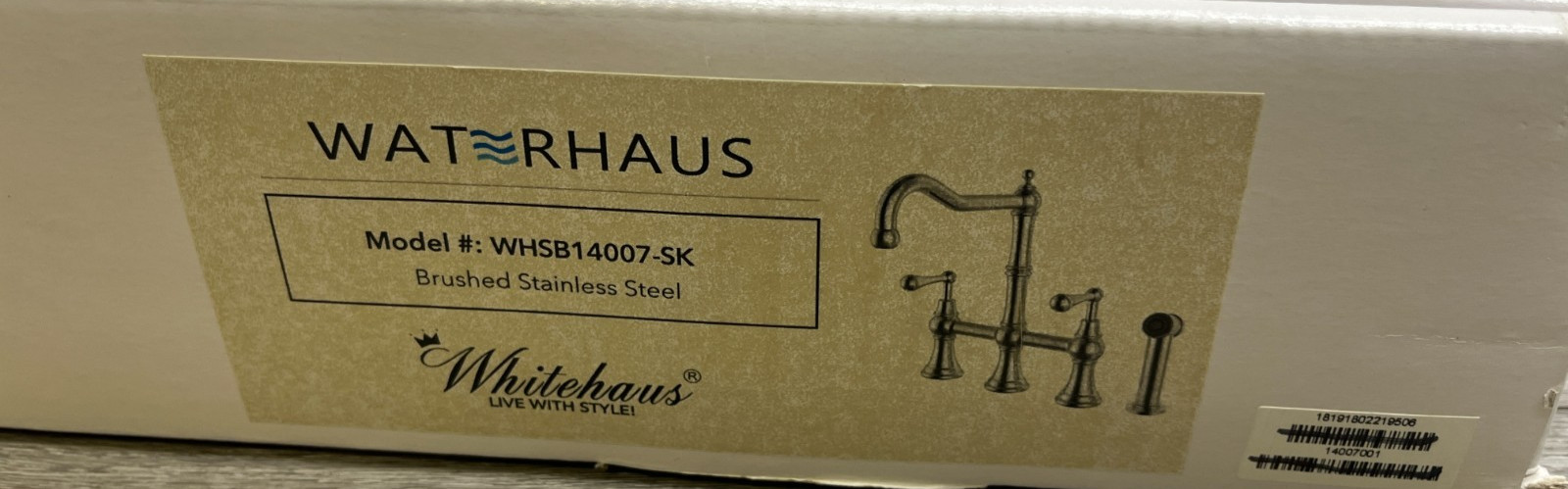 Whitehaus WHSB14007-SK Waterhaus 1.5 GPM Bridge Kitchen Faucet - READ