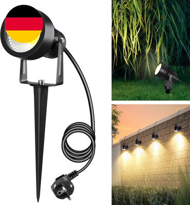 7W 700LM Gartenbeleuchtung Mit Strom Erdspieß, Superhell Große LED Gartenleuchte