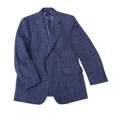 VTG Jos A Bank Gray Herringbone Tweed Wool Sport Coat Blazer Ivy Prep 46x31
