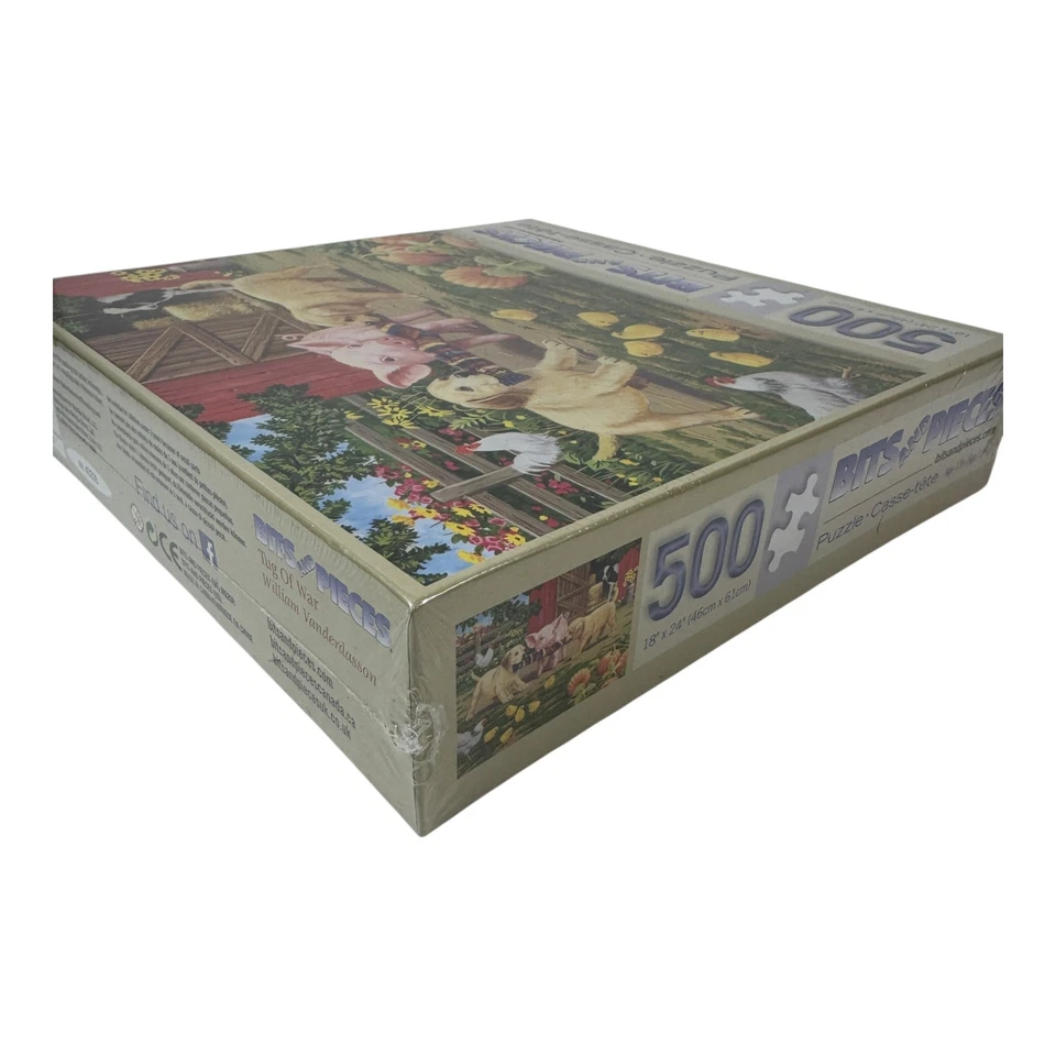 NUEVO Bits & Pieces Tira y afloja 500 piezas rompecabezas cachorros cerdos vaca granja de pollos Foto 4 de 4