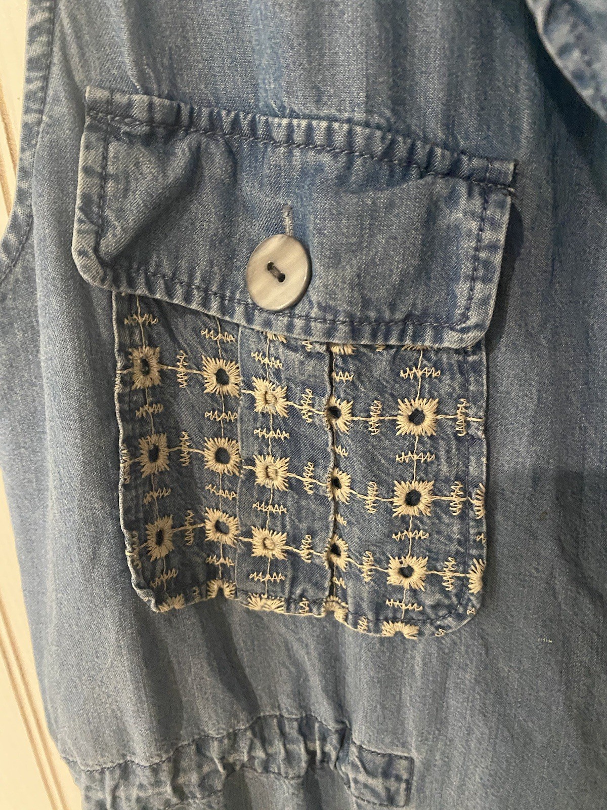 Multiples Denim Chambray 100% Lyocell Embroidery … - image 3