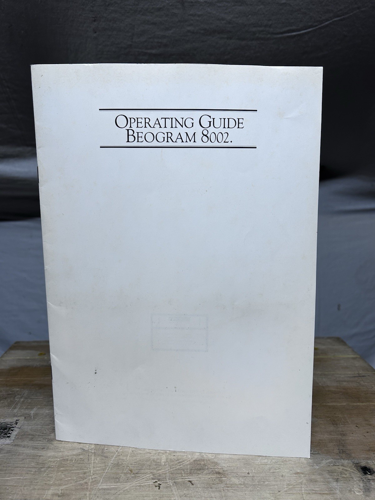 Bang & Olufsen B&O Beogram 8002 Operating Guide. Original And Nice. 6 Pages.