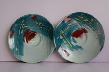 JANICE TCHALENKO DARTINGTON STUDIO POTTERY Teacup Saucers plates x2