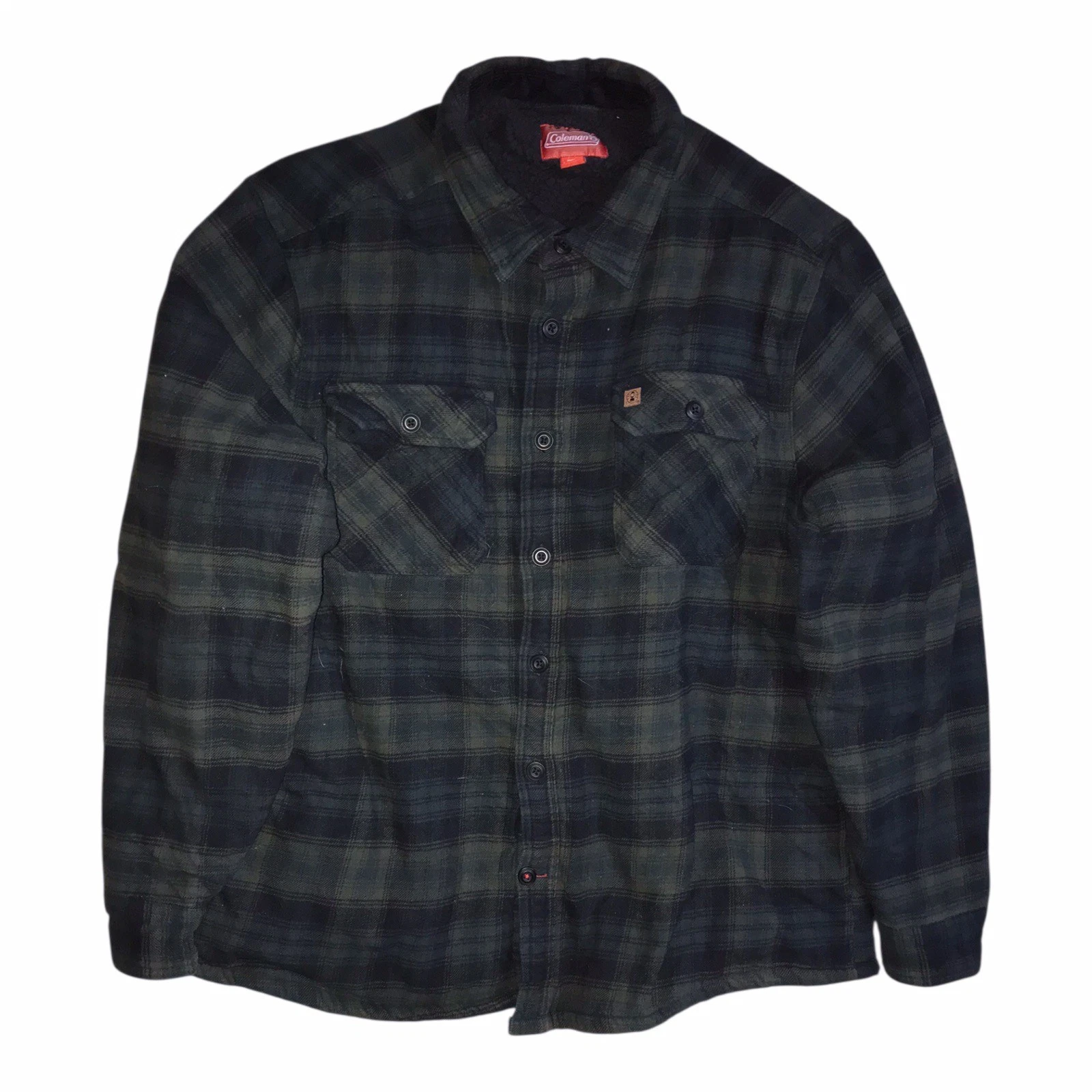 Coleman Shirt Jacket Mens XL Plaid Sherpa Lined Flannel Outdoor Coat