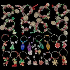 Christmas Wine Glass Charms 28 Different Colorful Charms