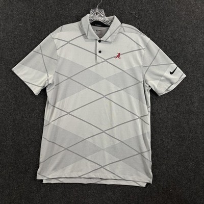 Alabama Crimson Tide Polo Shirt Men's Medium Gray Nike Vapor Dri-FIT Golf Bama