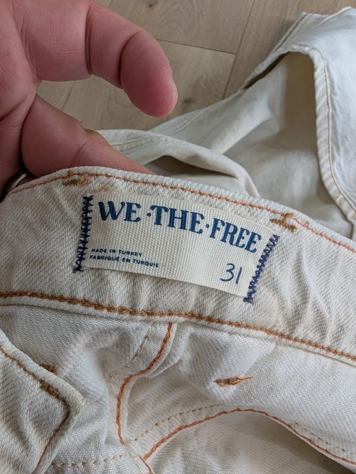 Pantalones de mezclilla We The Free para mujer 31 holgados cuenta regresiva final tiro bajo puños novio Foto 3 de 4