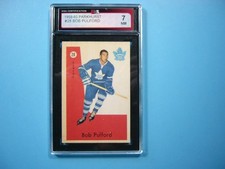 1959/60 PARKHURST NHL HOCKEY CARD #28 BOB PULFORD KSA 7 NM SHARP!! 59/60 PARKIE