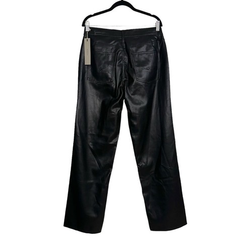 NWT Hudson Remi Faux Leather High Rise Straight Leg Black Pants 30 - Picture 4 of 10