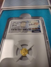 1880 Octagonal Gold BG-799X NGC MS64 California Fractional Indian Head