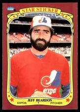 Jeff Reardon 1986 Fleer Star Stickers #94 Expos MLB READ FREE SHIP AutographDen