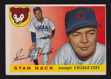 STAN HACK ROOKIE cubs 1955 TOPPS #6 VG-EX (OC)