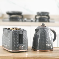 1.7L 3000W Fast Boil Kettle and 930W 2 Slice Toaster Set,  Light Blue