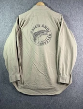 Vintage Polo Ralph Lauren Catch and Release Fishing Graphic Shirt Sportsman XL