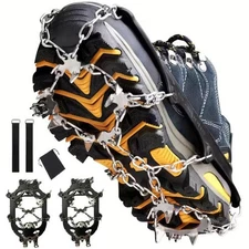 Ice Snow Anti Slip Spikes Grips Grippers Crampons Cleats For Hike Shoes Boot