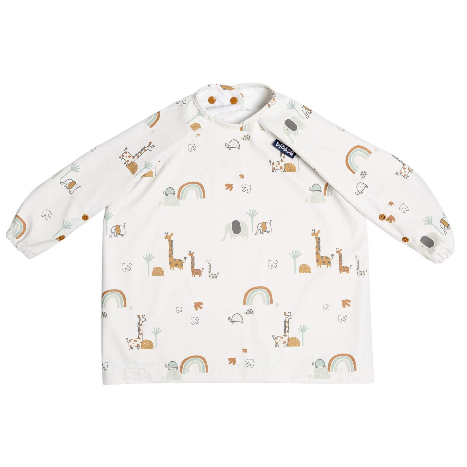 Bibado Coverall Weaning Bib – Serengeti Spaghetti, Waterproof, Long Sleeve NEW