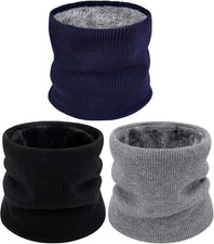 3 Pack Neck Warmer Gaiters for Men Women Windproof Warm Thermal Fleece Face Ski