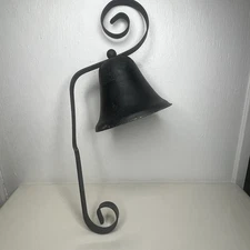 Vintage Store Hanging Steel Door Dinner Or School 5 inch Bell with Wall Bracket