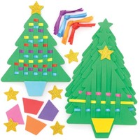 Baker Ross FE912 Weihnachtsbaum Webe Bastelset - 6Er Pack, Weihnachtsbasteln