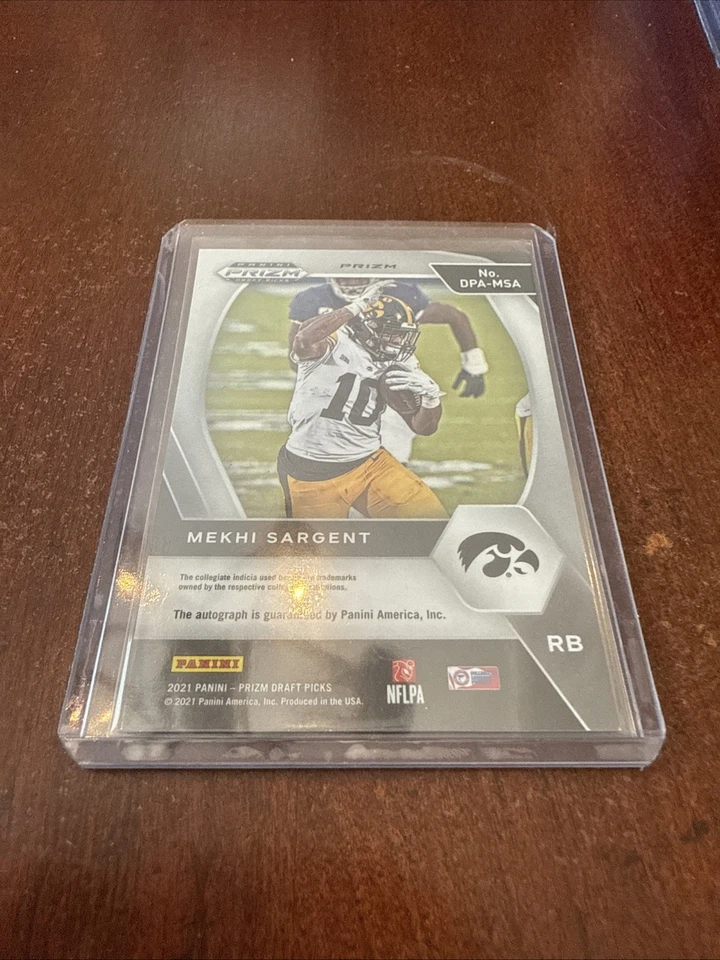 2021 Panini Prizm Draft Picks Green Mekhi Sargent #DPA-MSA Rookie Auto RC - Image 2 of 2
