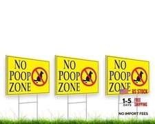 3X No Pooping Dog Plastic Signs for Yard - 8x12 Double Sided Coroplast Keep
