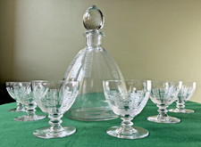 Service à liqueur gravé en cristal Baccarat Saint Louis