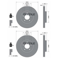 2x TEXTAR BREMSSCHEIBEN 305mm INNENBELÜFTET VORNE passend für HYUNDAI ELANTRA SO