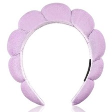 Spa Headband for Women Sponge Headband for Washing Face Clouds Soft Purple